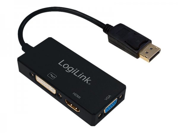 LogiLink CV0109 - 0,15 m - DisplayPort - VGA + HDMI + DVI - Maschio - Femmina - Dritto