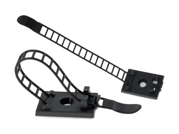 InLine Ferma cavi adesivi regolabili 64mm - con foro di fissaggio - nero - 10pz