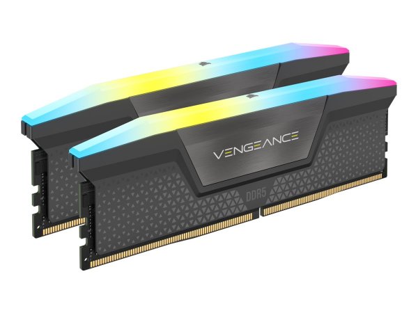 Corsair Vengeance RGB CMH32GX5M2B6000Z38, 32 GB, 2 x 16 GB, DDR5, 288-pin DIMM, Grau