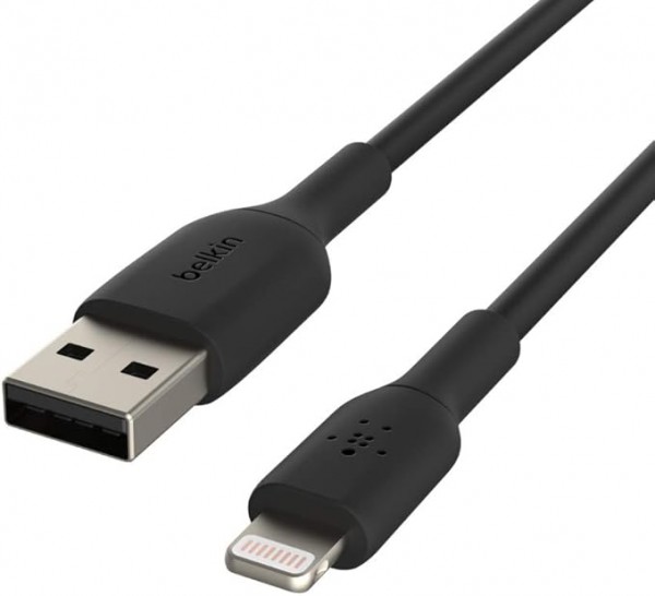 Belkin Cavo Lightning Cavo di ricarica per iPhone,iPad e AirPods certificato MFi (nero, 15 cm)