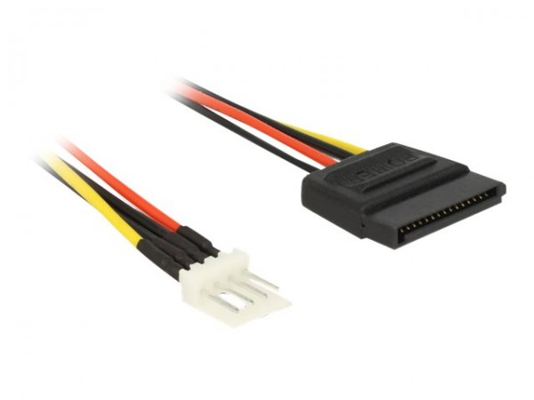 Delock 0.15m SATA 15p / 4p - 0,15 m - SATA a 15 pin - 4-pin PWM - Maschio - Maschio - Dritto