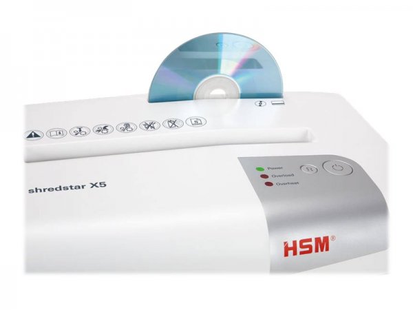 HSM X5 - Taglio a particelle - 22 cm - 4.5 mm - 18 L - 58 dB - Pulsanti