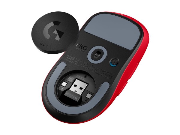 Logitech Pro X Superlight 2 SE, rechts, Optisch, RF Wireless, 44000 DPI, 1 ms, Rot