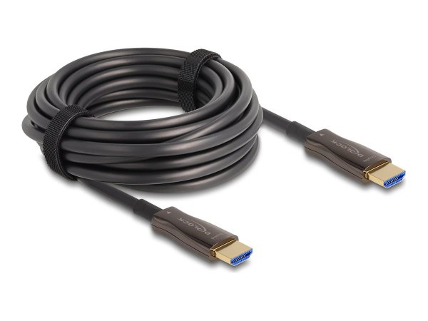 Delock Cavo HDMI ottico attivo con armatura metallica 8K 60 Hz da 10 m - 10 m - HDMI tipo A (Standar