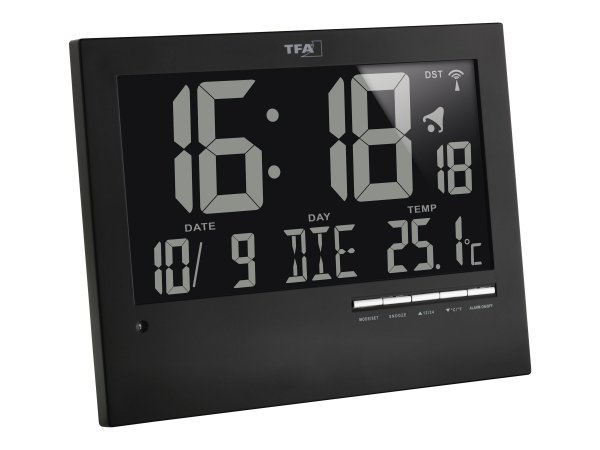 TFA 60.4508 - Parete - Digital clock - Rettangolo - Nero - Stilo AA - 1,5 V