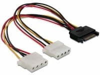 Delock SATA 15pin > 2x 4pin Molex female 20cm - Maschio - Femmina - Multicolore