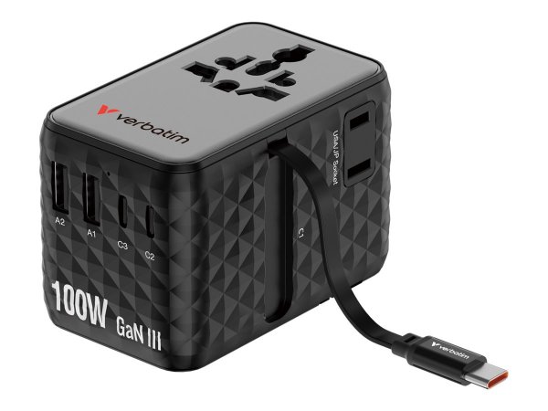 Verbatim Charge´n´ Travel 100W Universal Adapter with