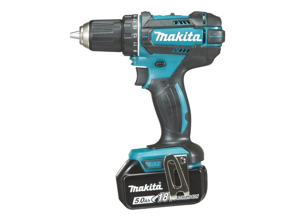 Makita DDF482RTJ - Cacciavite elettrico - Impugnatura a pistola - 1/2" - Nero - Blu - Gancio per app