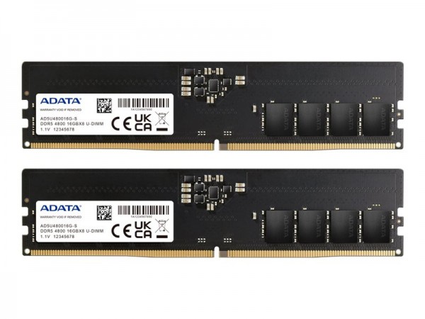 ADATA AD5U480016G-DT - 32 GB - 2 x 16 GB - DDR5 - 4800 MHz - 288-pin DIMM