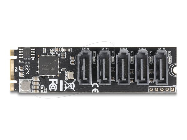 Delock M.2 2280 Key B+M Kontroller zu 5 x SATA - Adattatore - Digitale/dati