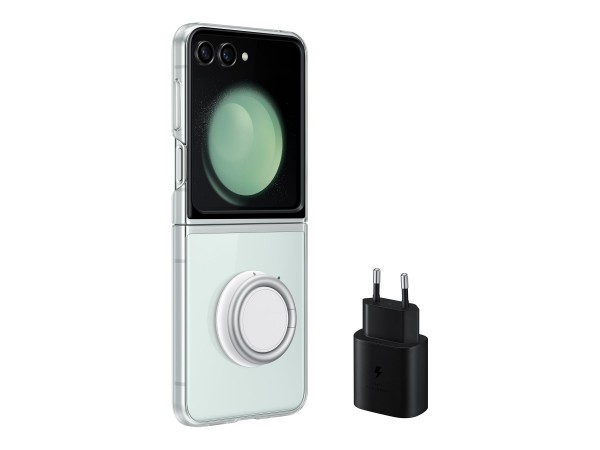 Samsung Galaxy Z Flip5 Starter Pack (Clear Gadget Case + TA800 (w/o cable)) - Custodia flip a libro