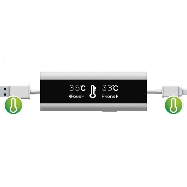 InLine USB Smart Control - multimetro - monitoraggio carica - Micro USB - 1m