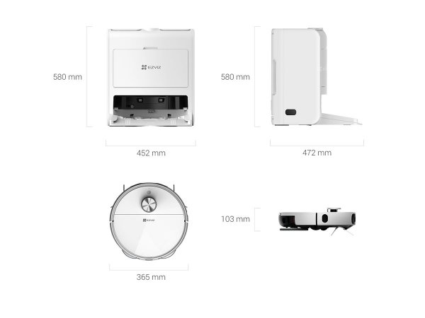 Hikvision EZVIZ RS2 Aspirapolvere lavapavimenti robot con base di lavaggio automatica e telecamera d