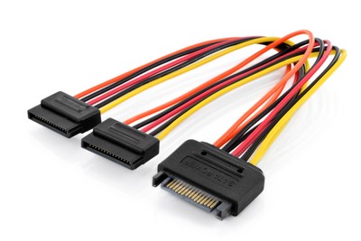 DIGITUS Cavo di alimentazione interna - 0,3 m - SATA a 15 pin - 2 x SATA a 15 pin - Maschio - Femmin