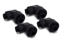 Alphacool Eiszapfen 16/10mm Anschraubtülle 90° drehbar G1/4 schwarz für weiche Schläuche - Ottone