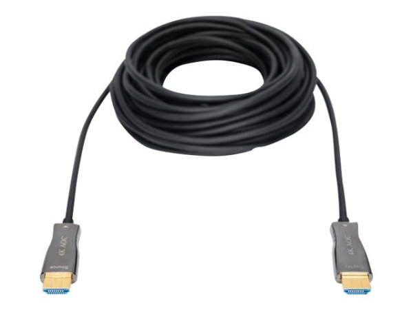 DIGITUS Cavo in fibra ottica ibrido HDMI AOC - UHD 4K - 10 m - 10 m - HDMI tipo A (Standard) - HDMI
