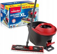 Vileda Ultramat Turbo XL - Laminato - Piastrelle - Legno - Secco e bagnato - Microfibra - Nero - Ros