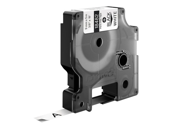 Dymo Rhino Etichette in poliestere permanenti industriali | 9 mm x 3,5 m | Stampa nera su bianco | A