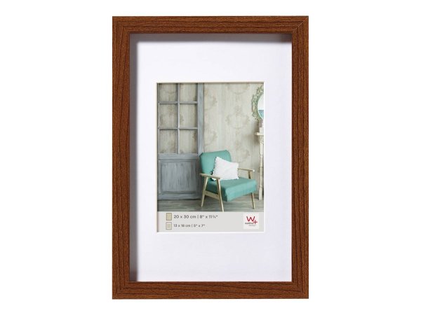 walther design EA040N - Cornice per foto singola - Legno - Noce - 20 x 27 cm - Rettangolare - 330 mm