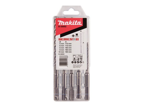 Makita B-58992 - Trapano - Cemento - SDS-plus - 5 pz - 5 x 115 mm 6 x 115 mm 6 x 165 mm 8 x 165 mm 1