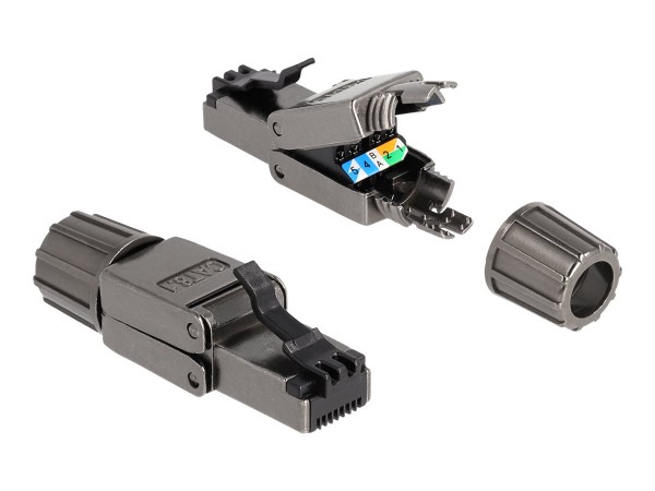 Delock RJ45 maschio Cat.8.1 STP senza attrezzi - RJ-45 - Nero - Maschio - Dritto - Cat8.1 - U/FTP (S