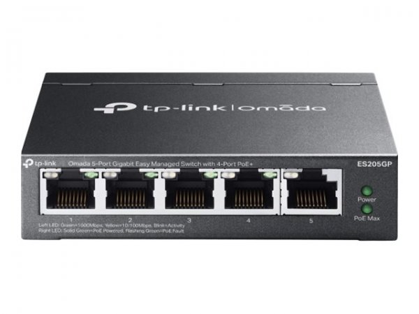 TP-LINK ES205GP Omada Easy Switch 5× - Interruttore - 1 Gbps