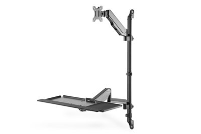 DIGITUS Flexibler Steh-/Sitz-Arbeitsplatz zur Wandmontage Single Monitor Steh-Sitz