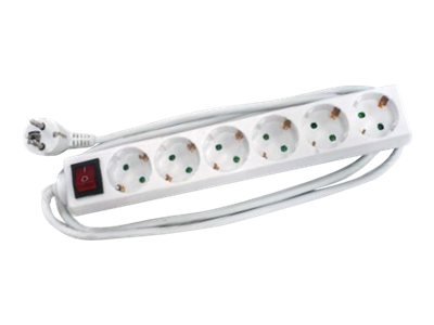 LogiLink LPS202 - 1,5 m - IP20 - Bianco - TUV / GS - 6 presa(e) AC - 250 V