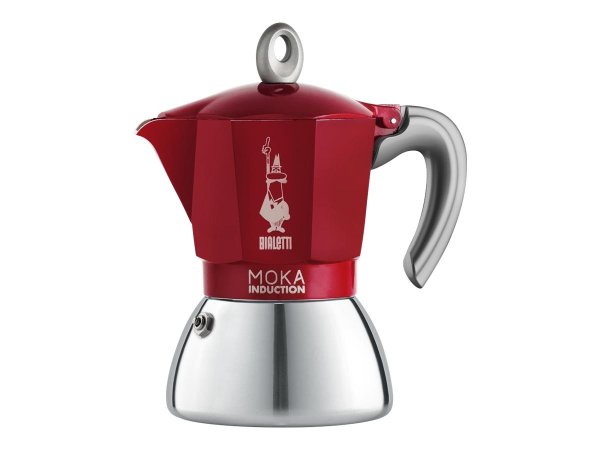 Bialetti MOKA INDUCTION RED 2 TZ - Moka - 0,1 L - Rosso - Argento - Alluminio - 2 tazze - Induction