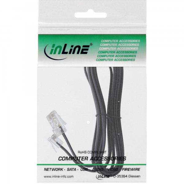 InLine Cavo Modulare telefonico - RJ45 8P/4C maschio a RJ11 6P/4C maschio - 3m
