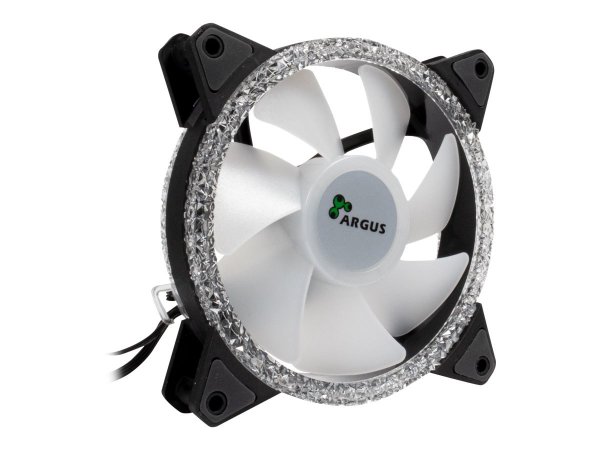 Inter-Tech RS-071 RGB - Ventilatore - 12 cm - 1200 Giri/min - 59,81 m³/h - Nero - Bianco