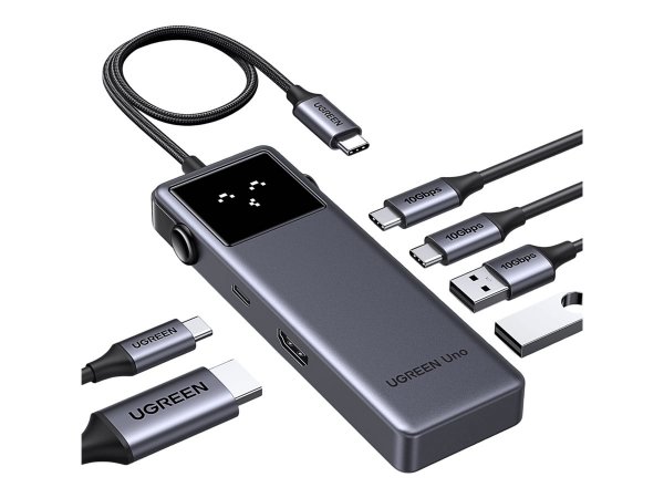 Ugreen Uno - Hub - 6-in-1 USB C - 1 x HDMI+ 2 USB-C 3.2 Gen 2+ 2 USB-A 3.2 2+ 1