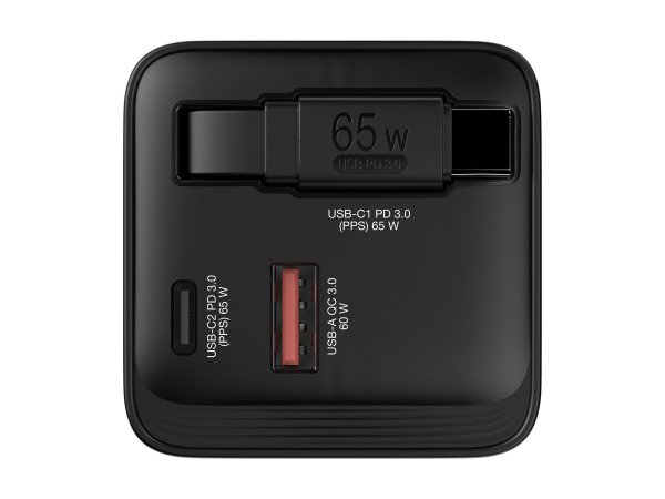 Verbatim GaN Charger 65 W Reiseladeadapter 65 1x USB-A USB-C USB PD PD 3.0 QC 3