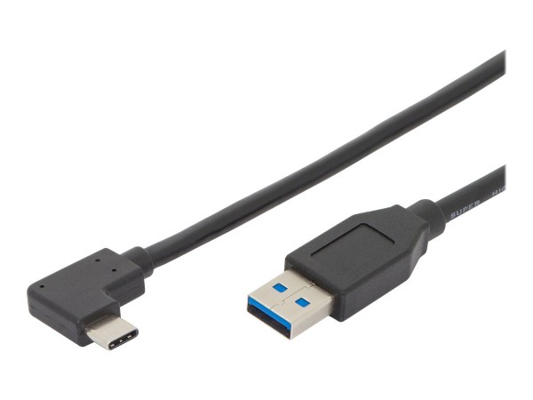 DIGITUS Cavo di collegamento Type-C USB - Gen2 - Type-C 90° su A - 1 m - USB C - USB A - USB 3.2 Gen