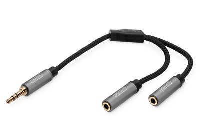 DIGITUS Splitter audio - jack 3,5 mm a 2 prese da 3,5 mm - 3.5mm - Maschio - 2 x 3.5mm - Femmina - 0