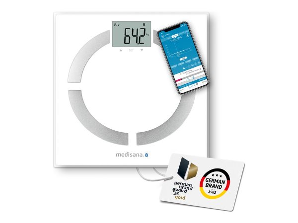 Medisana GmbH Medisana BS 444 - Bilancia pesapersone elettronica - 180 kg - Bianco - 8 utente(i) - L