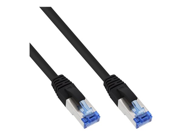 InLine Cavo patch Lan - S/FTP(PiMf) - Cat.6a - 500MHz - CU - halogenf. - nero - 0,25m