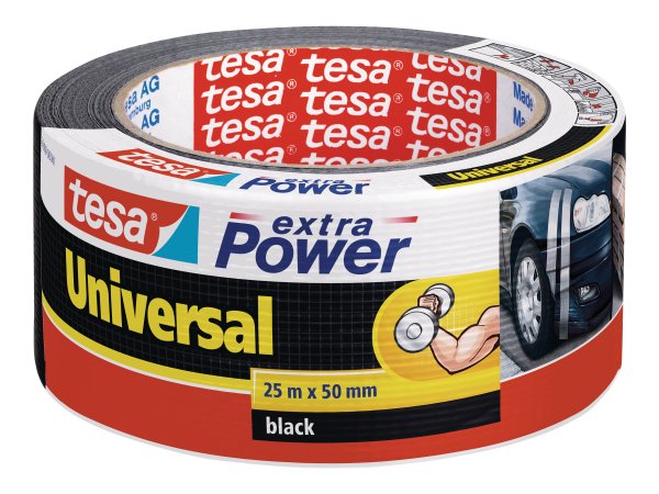 Tesa Extra Power - Nero - Fissare - Artigianato - Segnare - Riparazione - Metallo - Legno - 25 m - 5