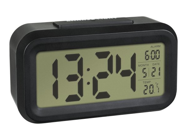 TFA 60.2018.01 - Sveglia al quarzo - Nero - Plastica - 0 - 50 °C - LED - Arancione