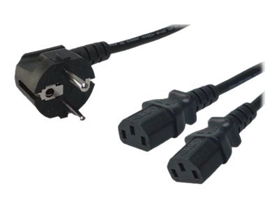 LogiLink 1.5m - Schuko-C13/2xIEC C13 - M/F - 1,5 m - CEE7/14 - Accoppiatore C13