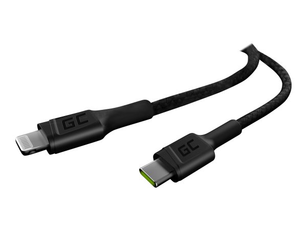 Green Cell KABGC07 - 1 m - Lightning - USB C - Maschio - Maschio - Nero