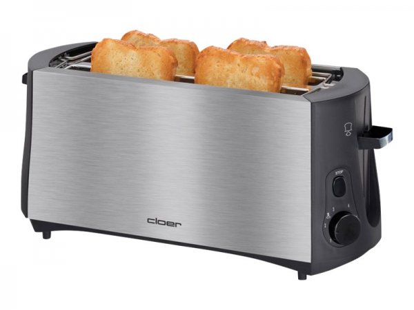 Cloer 3719 - 4 fetta/e - Nero - Acciaio inossidabile - Plastica - Acciaio inossidabile - 1380 W - 23