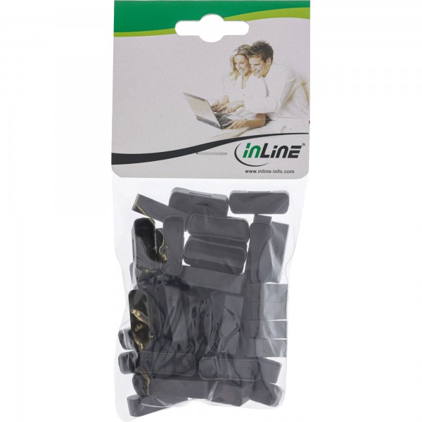 InLine Antipolvere DVI femmina - nero - 50pz - tappi chiusura e protezione prese