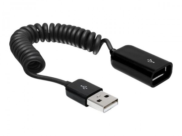 Delock USB 2.0 0.6m - 0,6 m - USB A - USB A - USB 2.0 - Maschio/Femmina - Nero