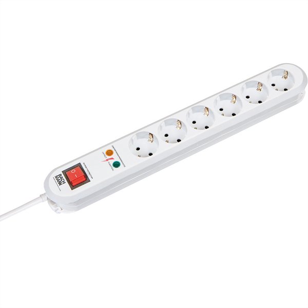 Bachmann Smart Steckdosenleiste 6x Schutzkontakt SchalterÜberspannungsschutz weiß 1 - Strip alimenta