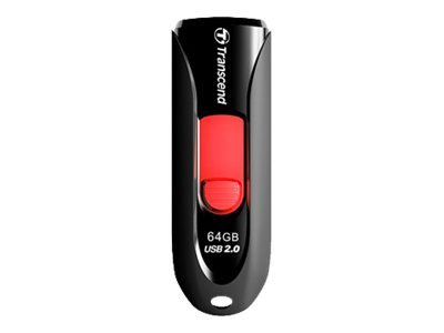 Transcend JetFlash 590 64GB - 64 GB - USB tipo A - 2.0 - Lamina di scorrimento - 4,9 g - Nero