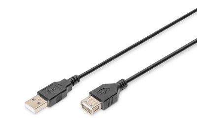 DIGITUS Cavo di prolunga USB-A - 1,8 m - 1,8 m - USB A - USB A - USB 2.0 - Maschio/Femmina - Nero