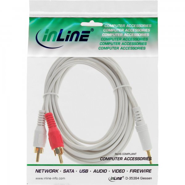 InLine Cavo Audio Jack 3,5mm maschio a 2x RCA maschio - 3m