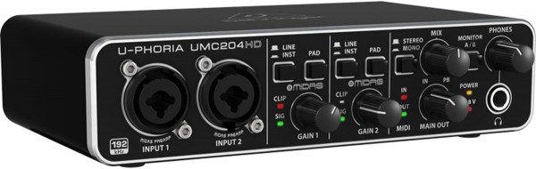 Behringer U-Phoria UMC204HD Interfaccia Audio USB 2.0 - 24-Bit/192 kHz