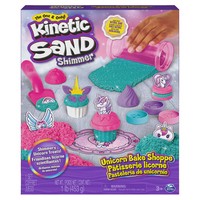 Spin Master Kinetic Sand Shimmer - Set di Gioco Laboratorio di Pasticceria Unicorni - 453 g di Sabbi